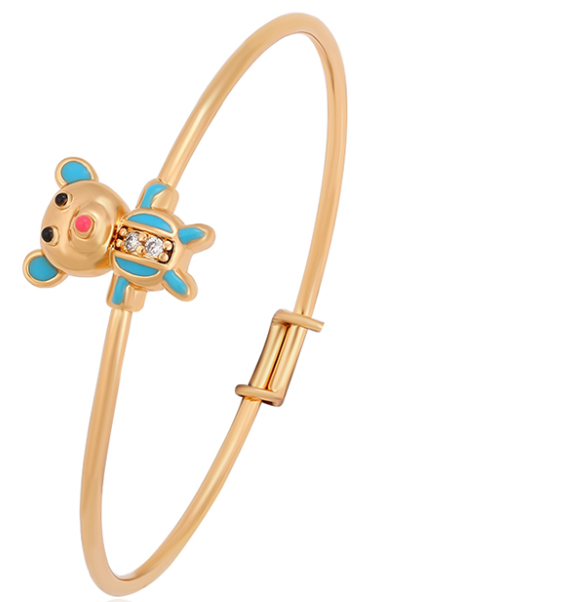 PULSERA DE OSITO NIÑA DOBLE ENCHAPE 18K