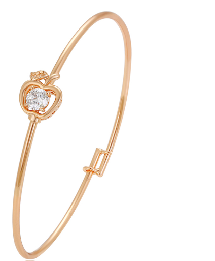 BRAZALETE MANZANA CON CIRCON DOBLE ENCHAPE 18K(54+2MM)