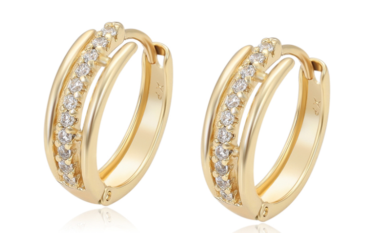 ARGOLLA CON CIRCONITA BLANCA DOBLE ENCHAPE 14K