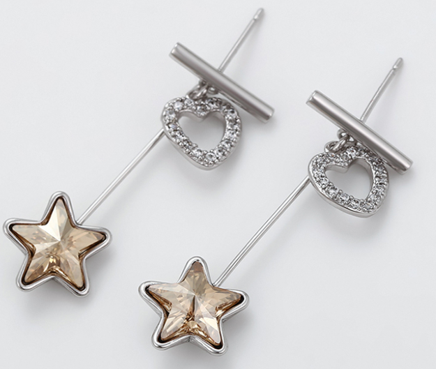 ARETE COLGANTE ESTRELLA Y CORAZON