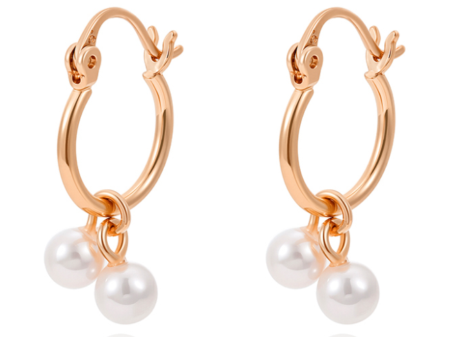 ARGOLLA CON PERLA DOBLE ENCHAPE 18K