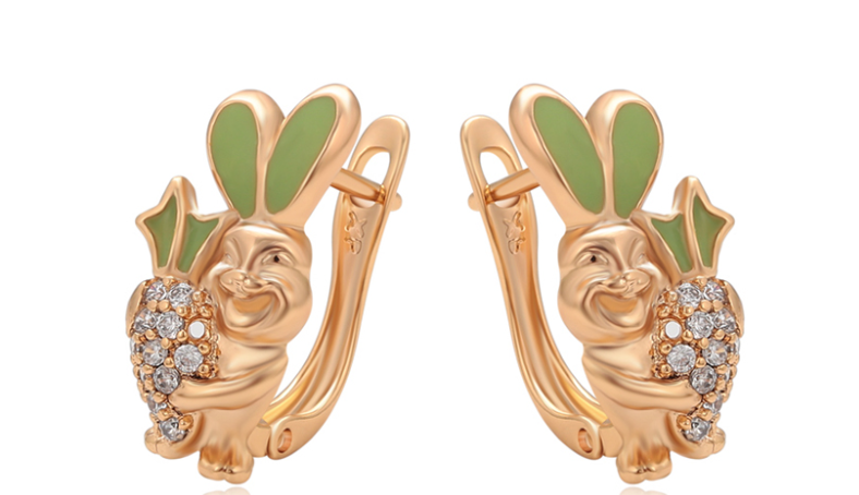 ARETE CONEJO DOBLE ENCHAPE 18K