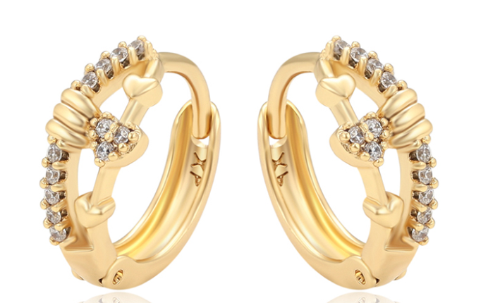 ARGOLLA CORAZON PEQUEÑO DOBLE ENCHAPE 14K