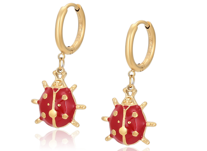 ARETE COLGANTE DE MARIQUITA DOBLE ENCHAPE 14K