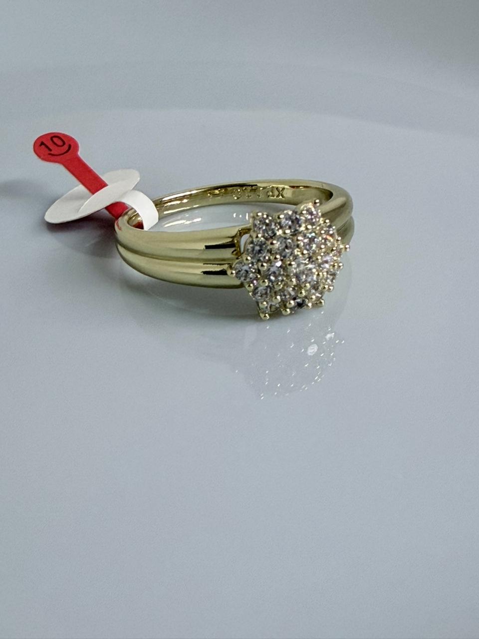 ANILLO CON CIRCONES PEQUEÑOS DOBLE ENCHAPE 14K(T 9)