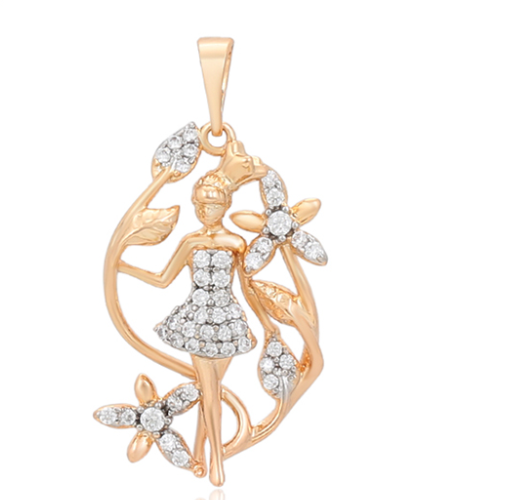 DIJE MUJER CON CIRCONITAS DOBLE ENCHAPE 14K