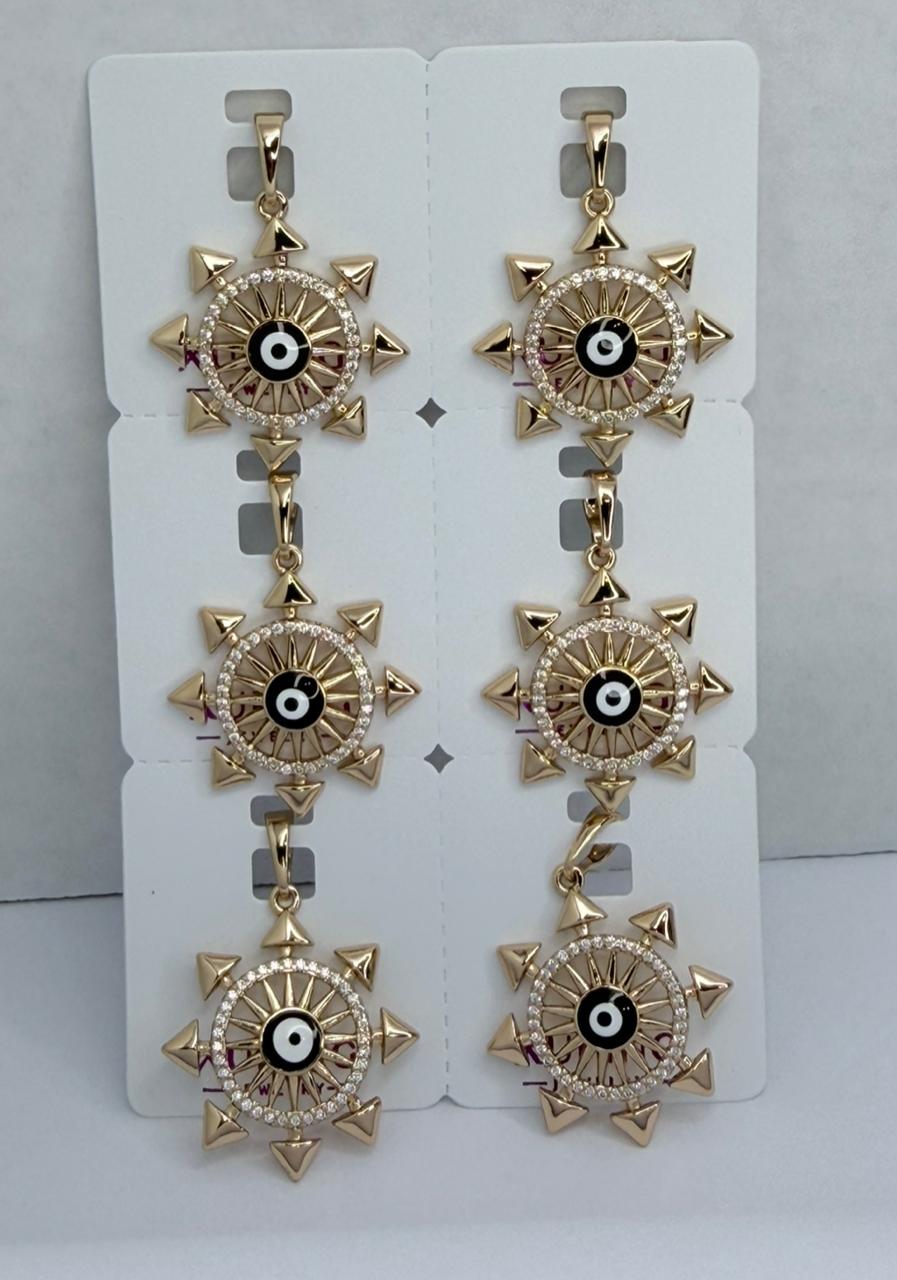 DIJE OJO TURCO NEGRO  DOBLE ENCHAPE 18K