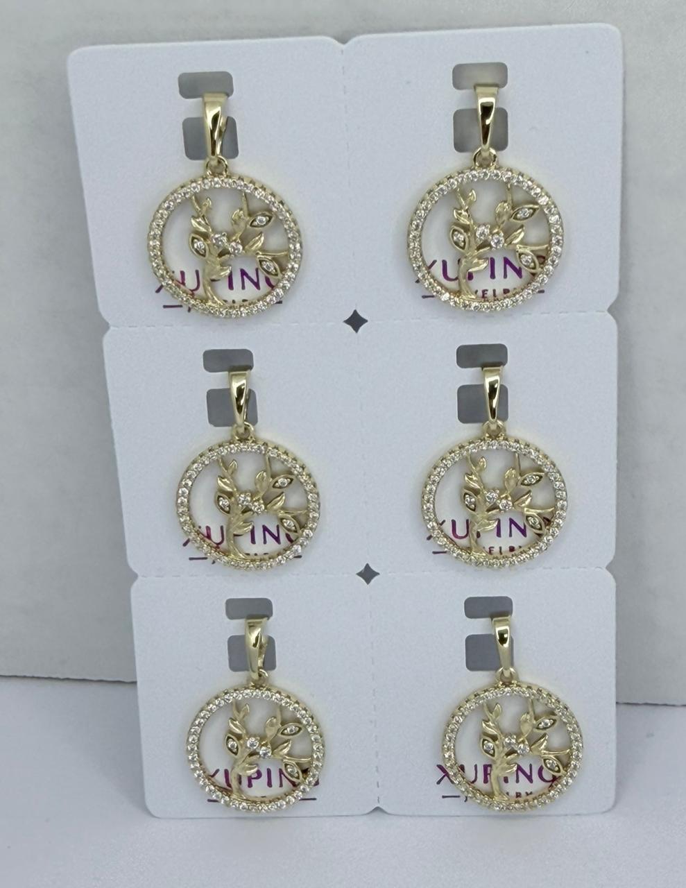 DIJE ARBOL DE LA VIDA DOBLE ENCHAPE 14K
