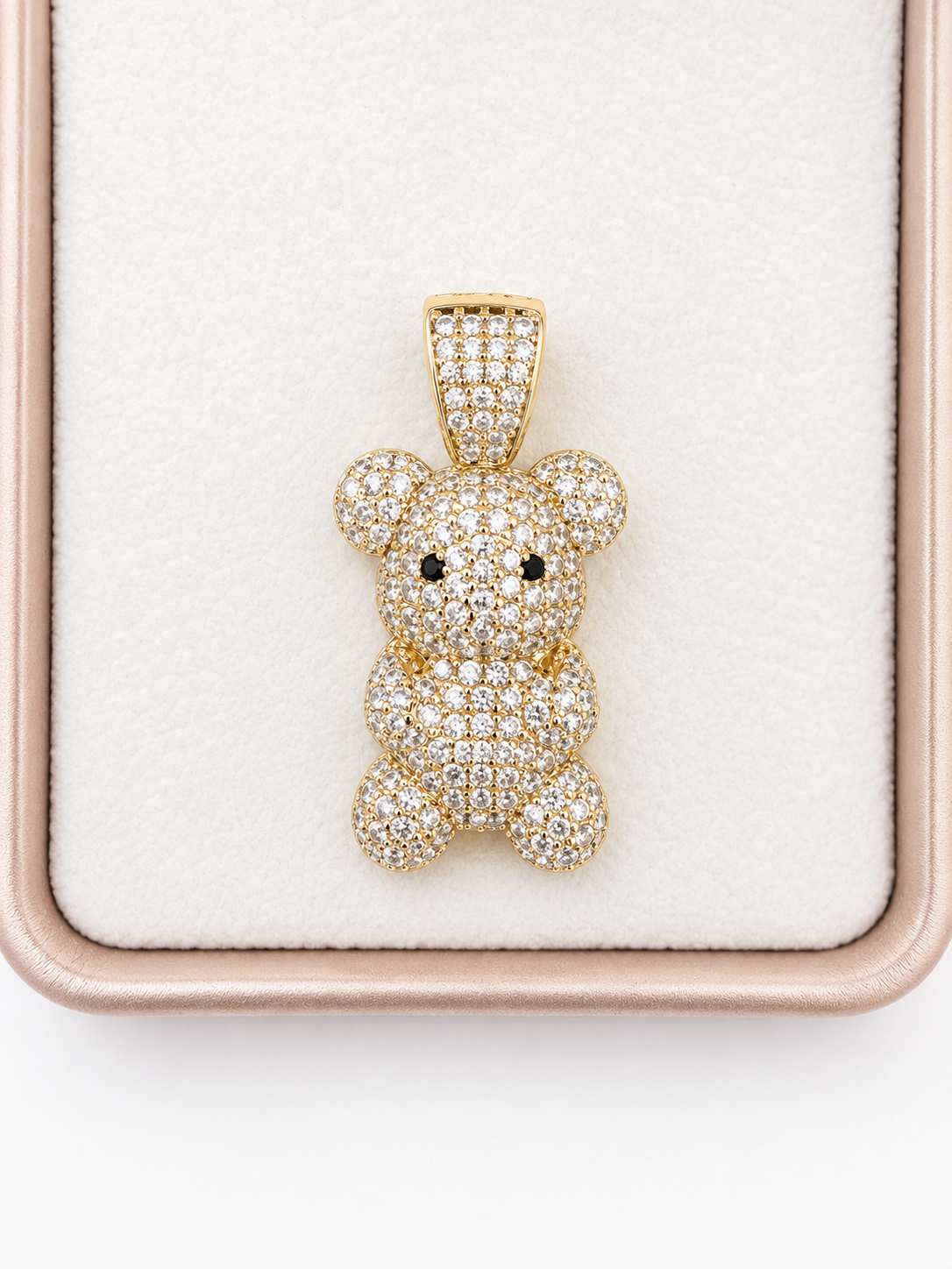 COLGANTE OSO CON CIRCONITA DOBLE ENCHAPE 18K