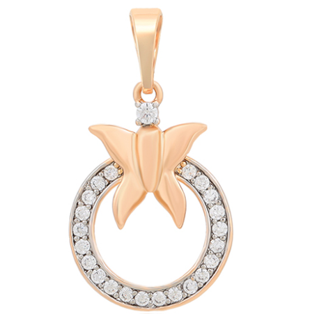 DIJE MARIPOSA  DOBLE ENCHAPE 14K