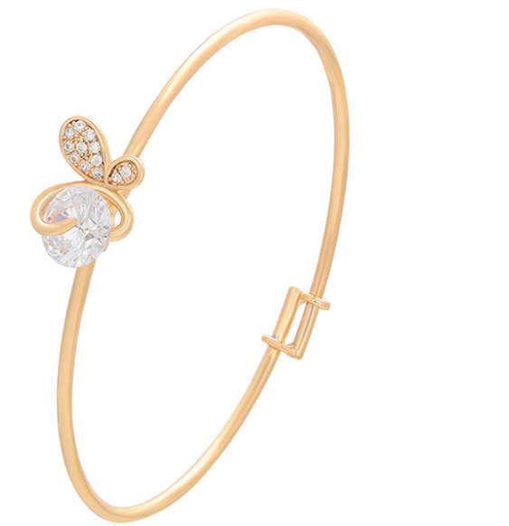 BRAZALETE MARIPOSA DOBLE ENCHAPE 18K(54 +2MM)