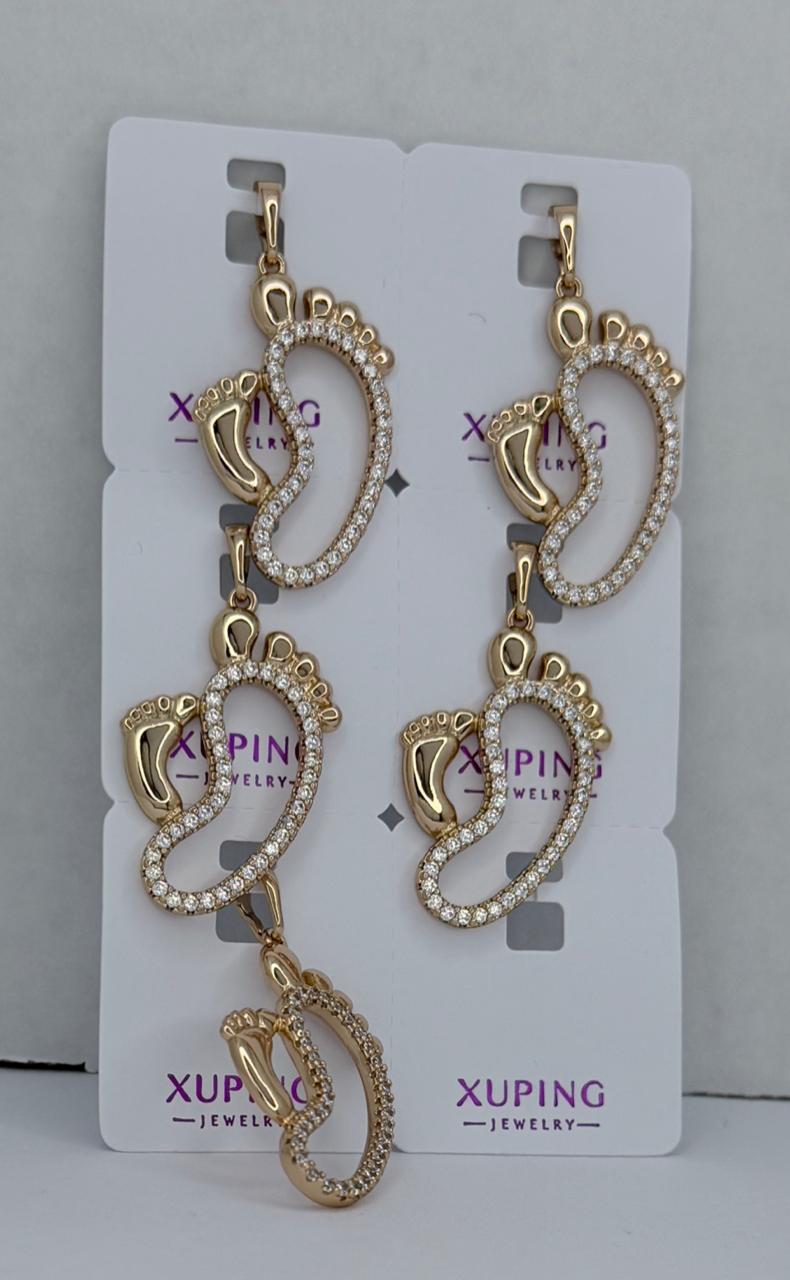 DIJE PIE GRANDE Y PEQUEÑO DOBLE ENCHAPE 18K