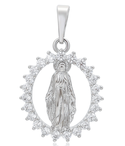 DIJE VIRGEN CHAPADO EN PLATINO