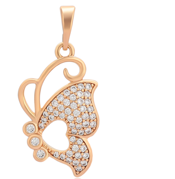 DIJE DE MARIPOSA CON CIRCONITA DOBLE ENCHAPE 18K