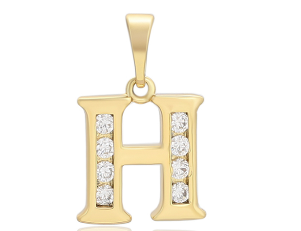 DIJE INICIAL H DOBLE ENCHAPE 14K