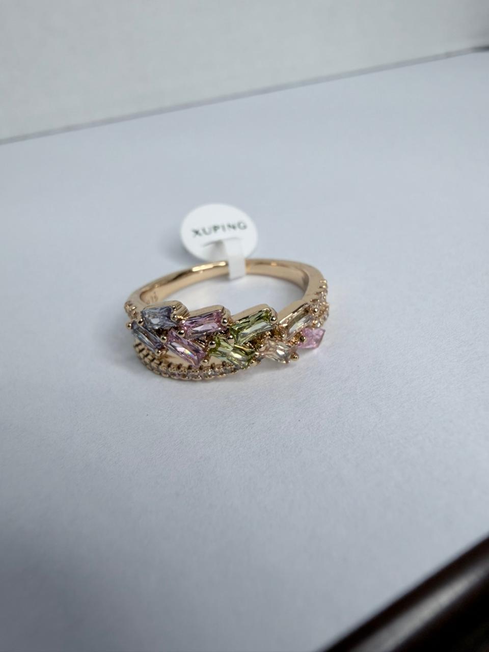 ANILLO CON CIRCONITA VERDE,ROSADO Y LILA (10)