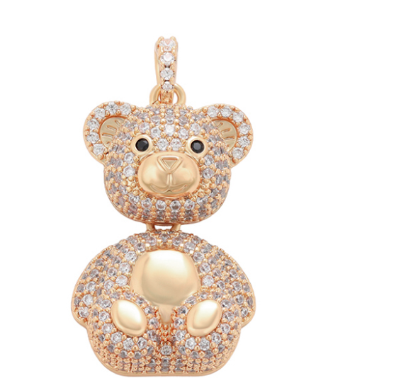 DIJE DE OSITO CON CIRCONITA CON DOBLE ENCHAPE 18K