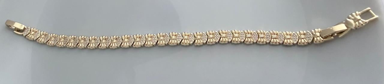 PULSERA CON LAZO DOBLE ENCHAPE 14K (17+2CM)