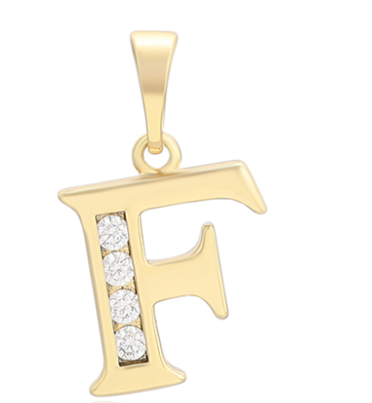 DIJE INICIAL F DOBLE ENCHAPE 14K