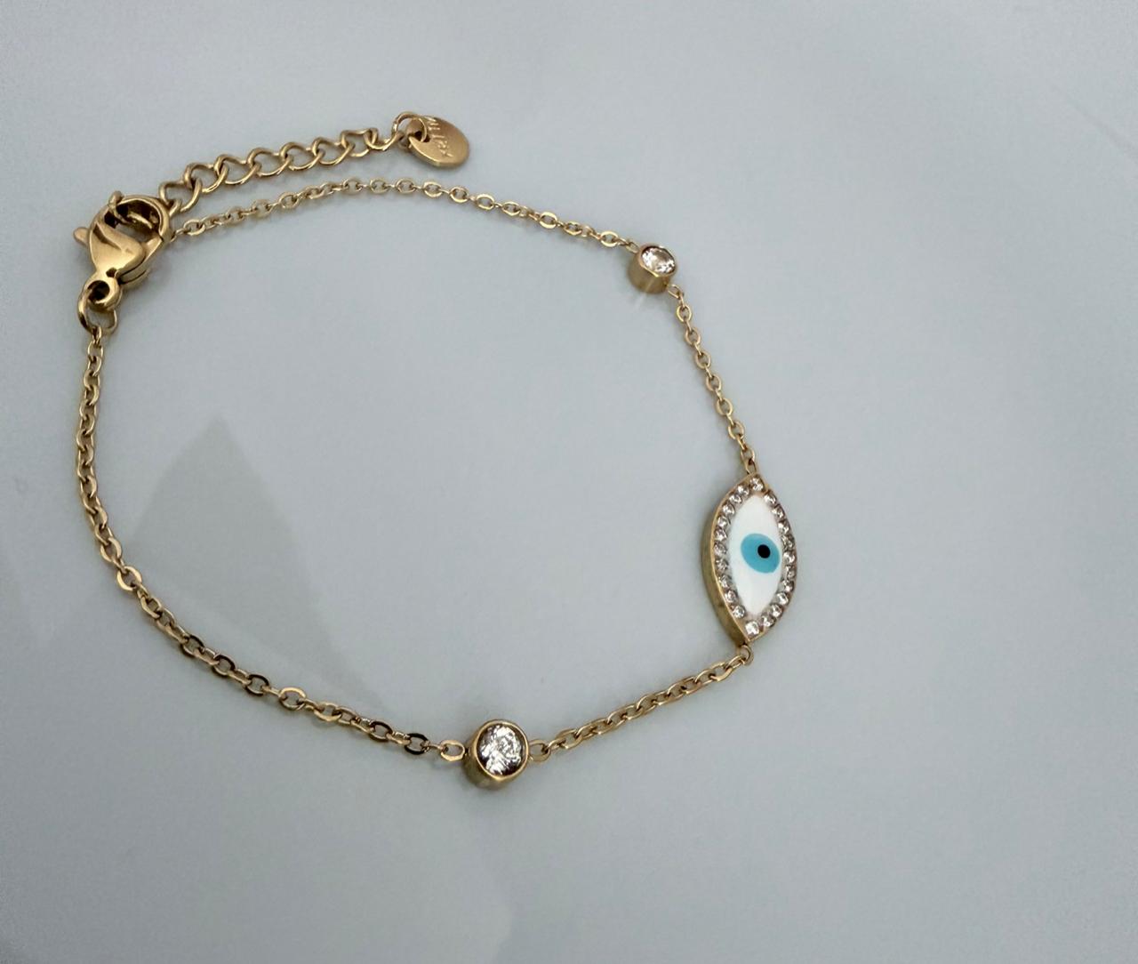 PULSERA CON OJO TURCO Y CIRCONITA