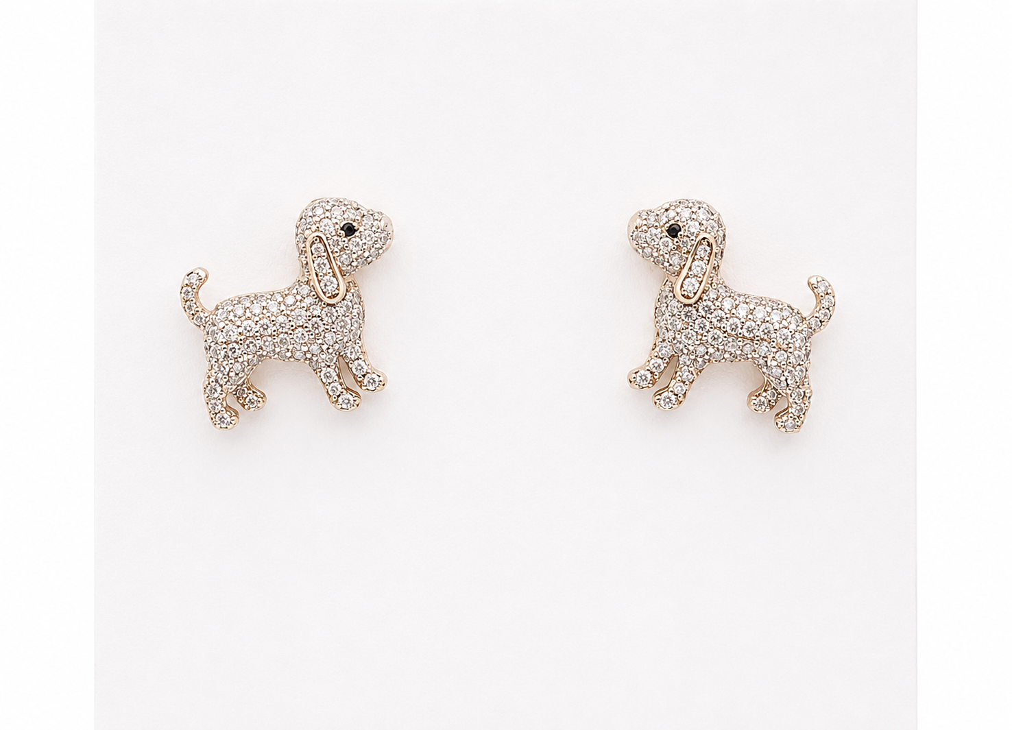 ARETE PERRITO DOBLE ENCHAPE 18K