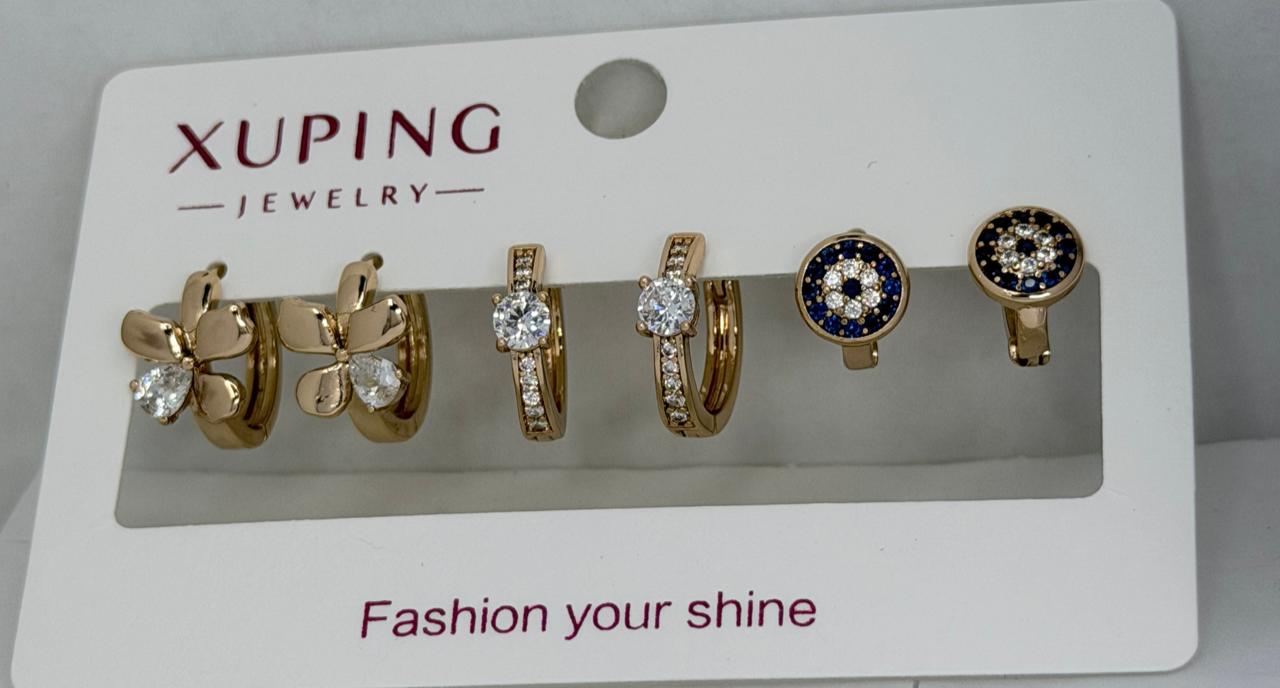 ARGOLLA 3 PARES DOBLE ENCHAPE 18K