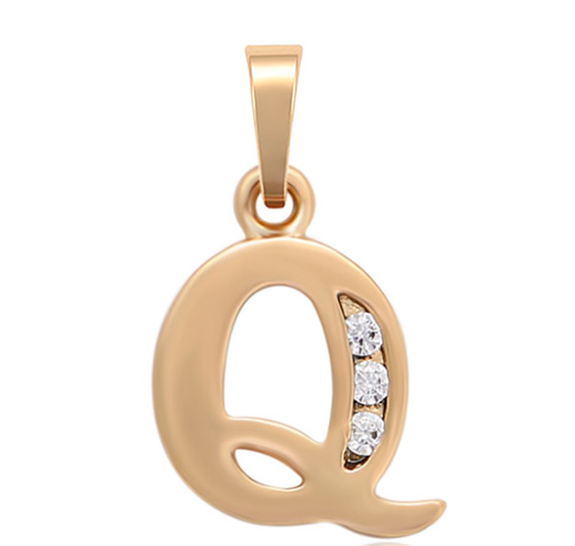 DIJE INICIAL Q  DOBLE ENCHAPE 18K