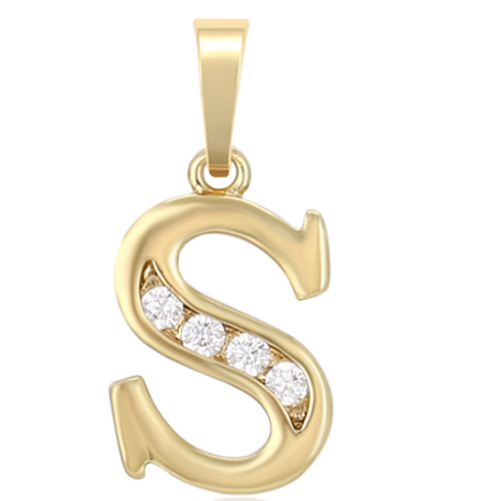 DIJE INICIAL S DOBLE ENCHAPE 14K
