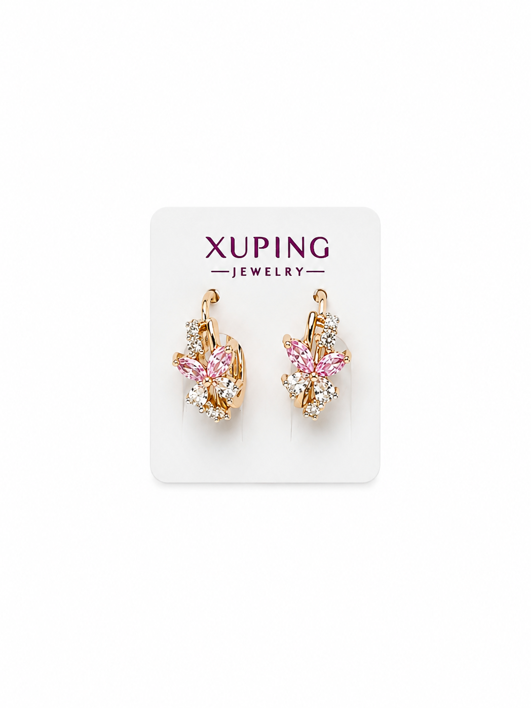 ARGOLLA MARIPOSA ROSADA DOBLE ENCHAPE 18K