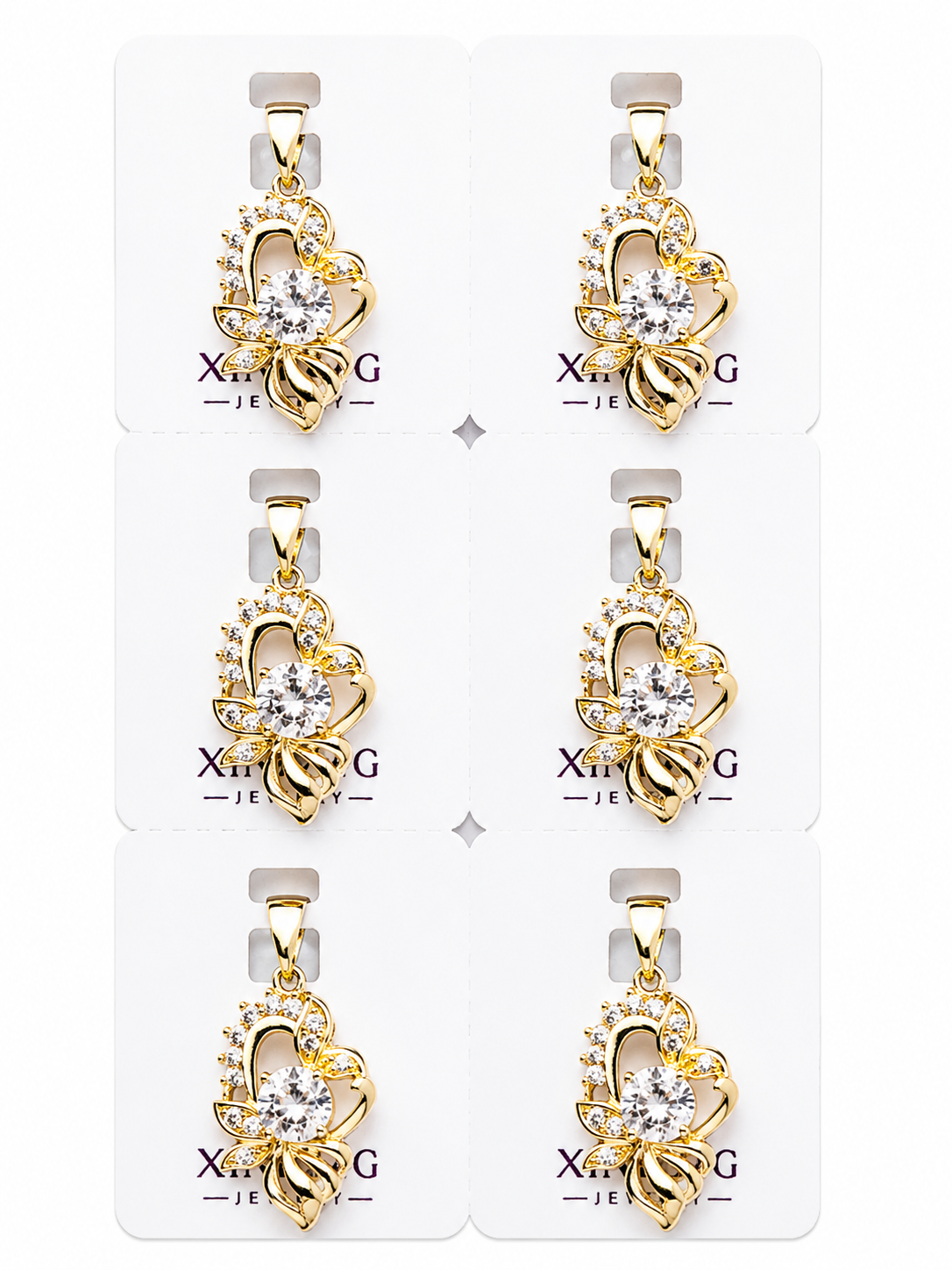 DIJE CORAZON MARIPOSA DOBLE ENCHAPE 14K