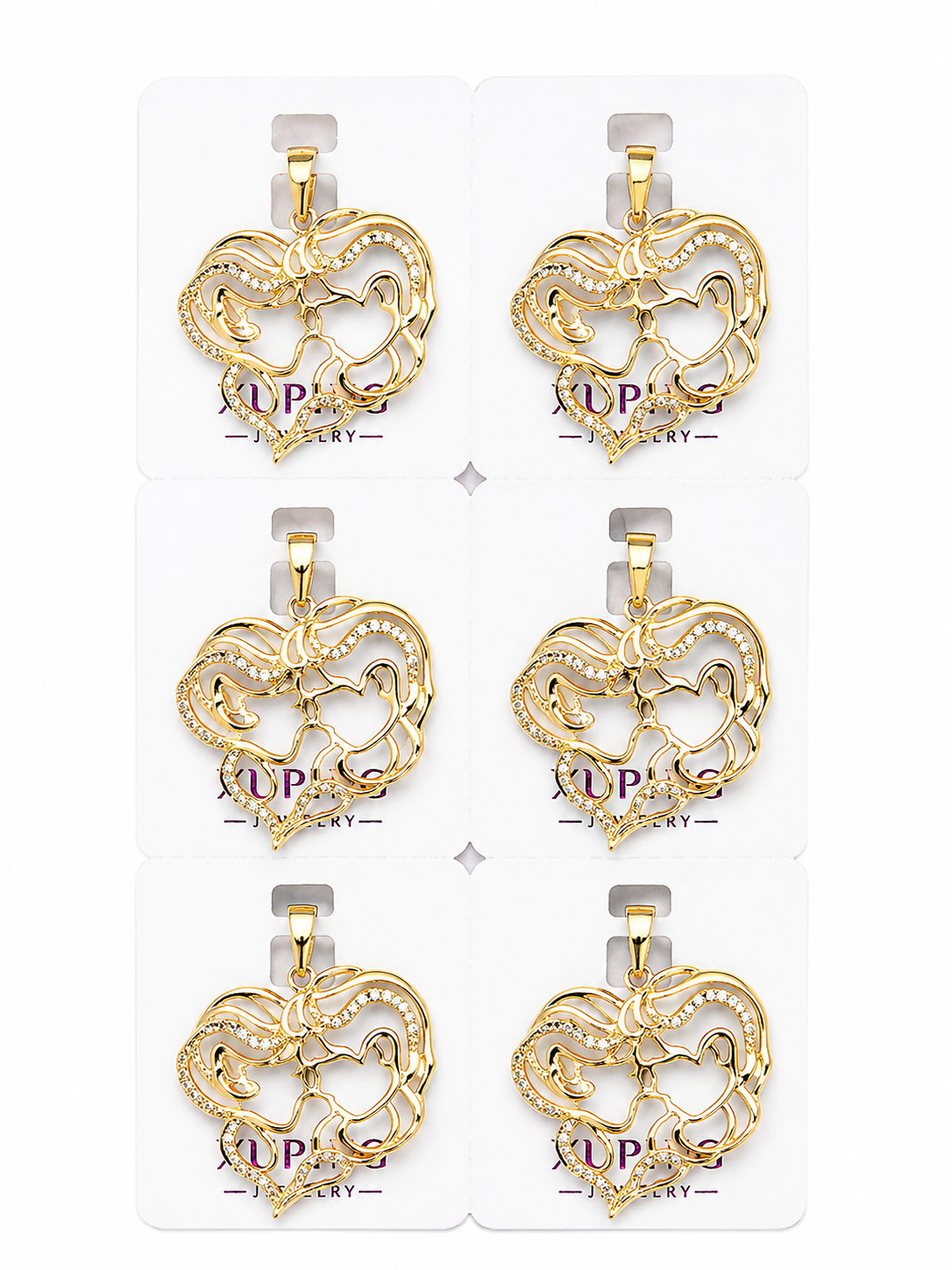 DIJE PAREJA DOBLE ENCHAPE 14K