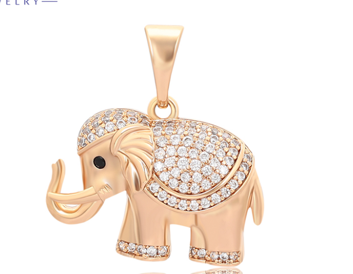 DIJE ELEFANTE CON CIRCONITA DOBLE ENCHAPE 18K