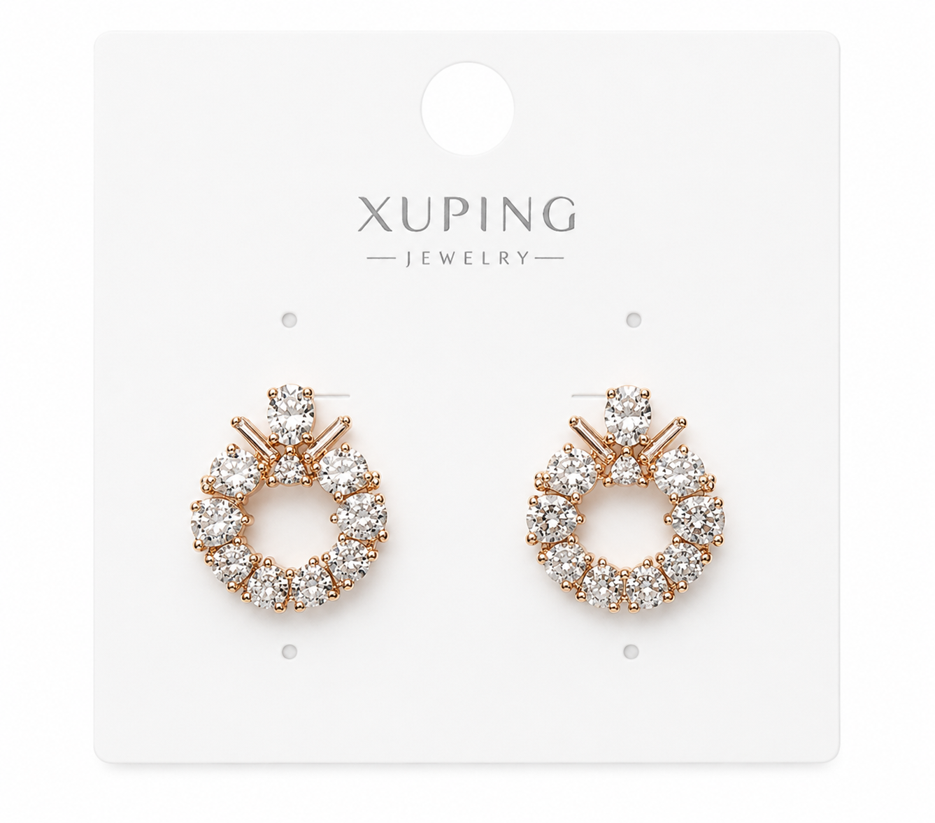 ARETE CIRCONES BLANCOS DOBLE ENCHAPE 18K
