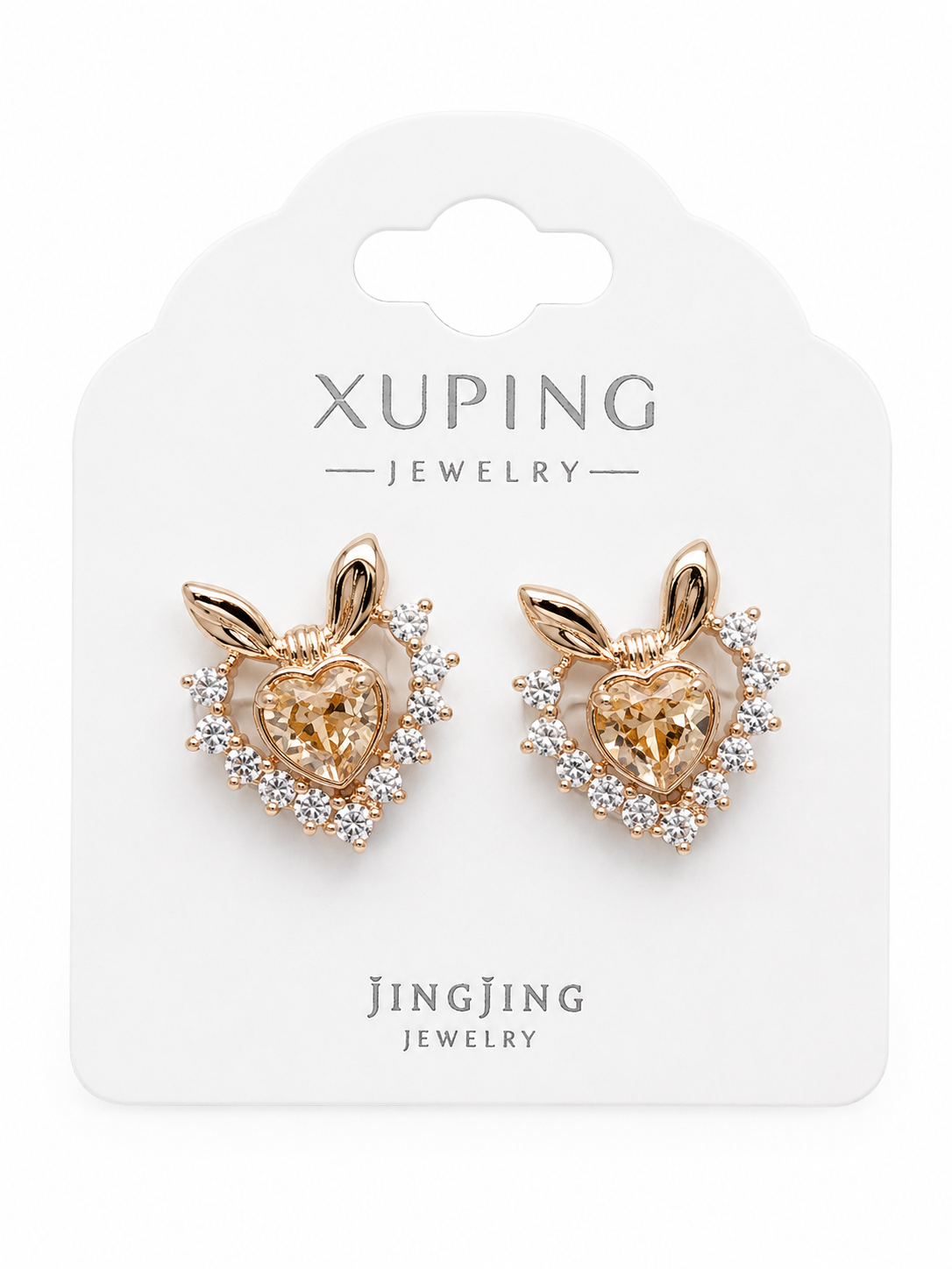ARETE CONEJO DURAZNO DOBLE ENCHAPE 18K