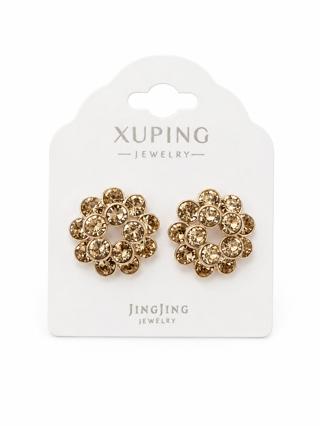 ARETE FLOR CON CRISTAL DORADO