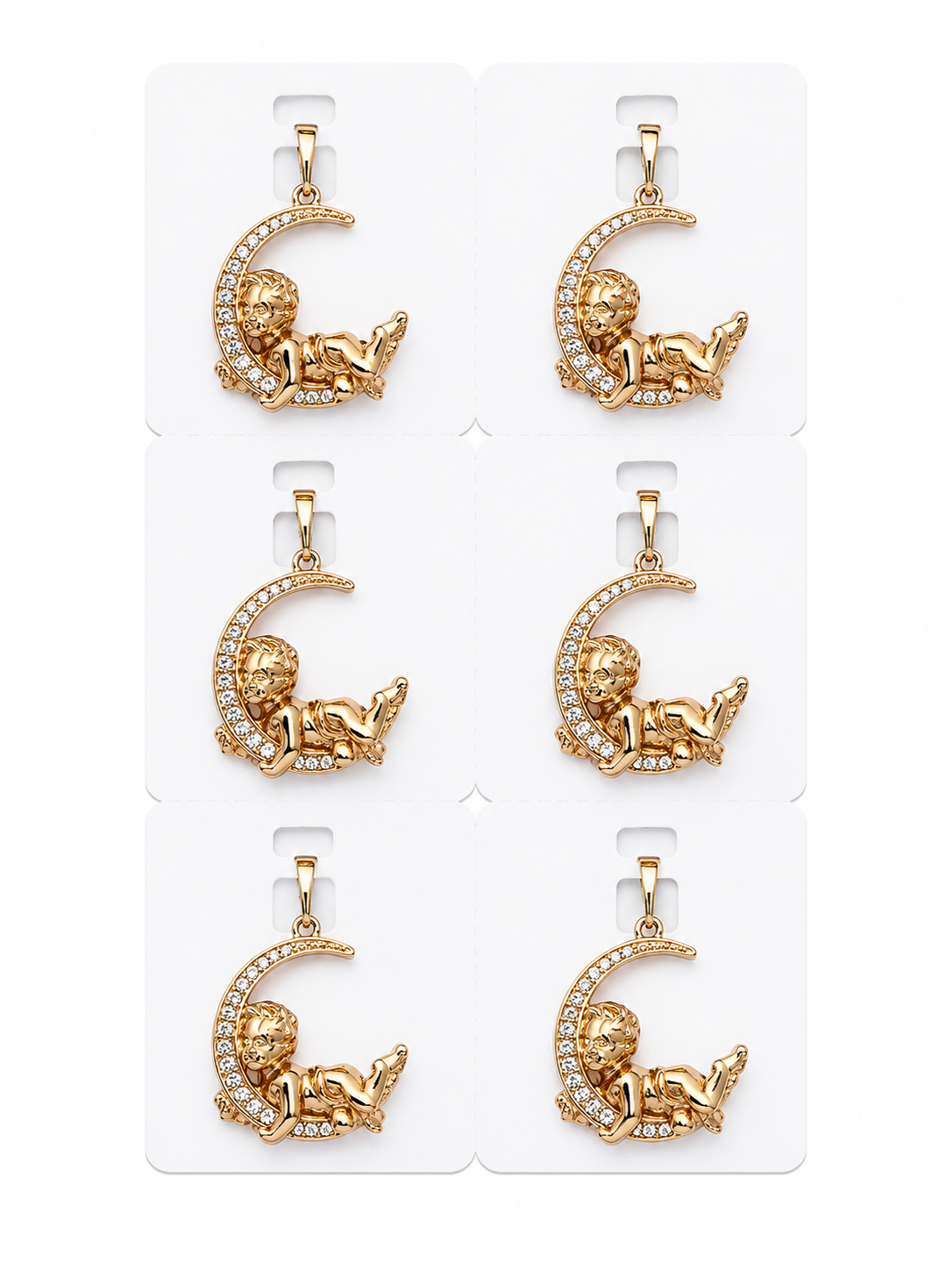 DIJE LUNA CON NIÑO DOBLE ENCHAPE 18K