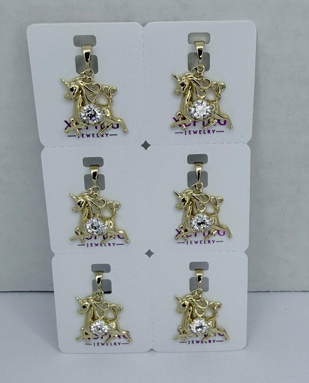 DIJE UNICORNIO DOBLE ENCHAPE 14K