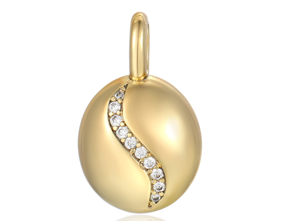 DIJE ESFERICO CON CIRCONITA  DOBLE ENCHAPE 14K
