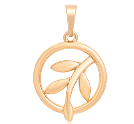 DIJE DE HOJA DOBLE ENCHAPE 18K