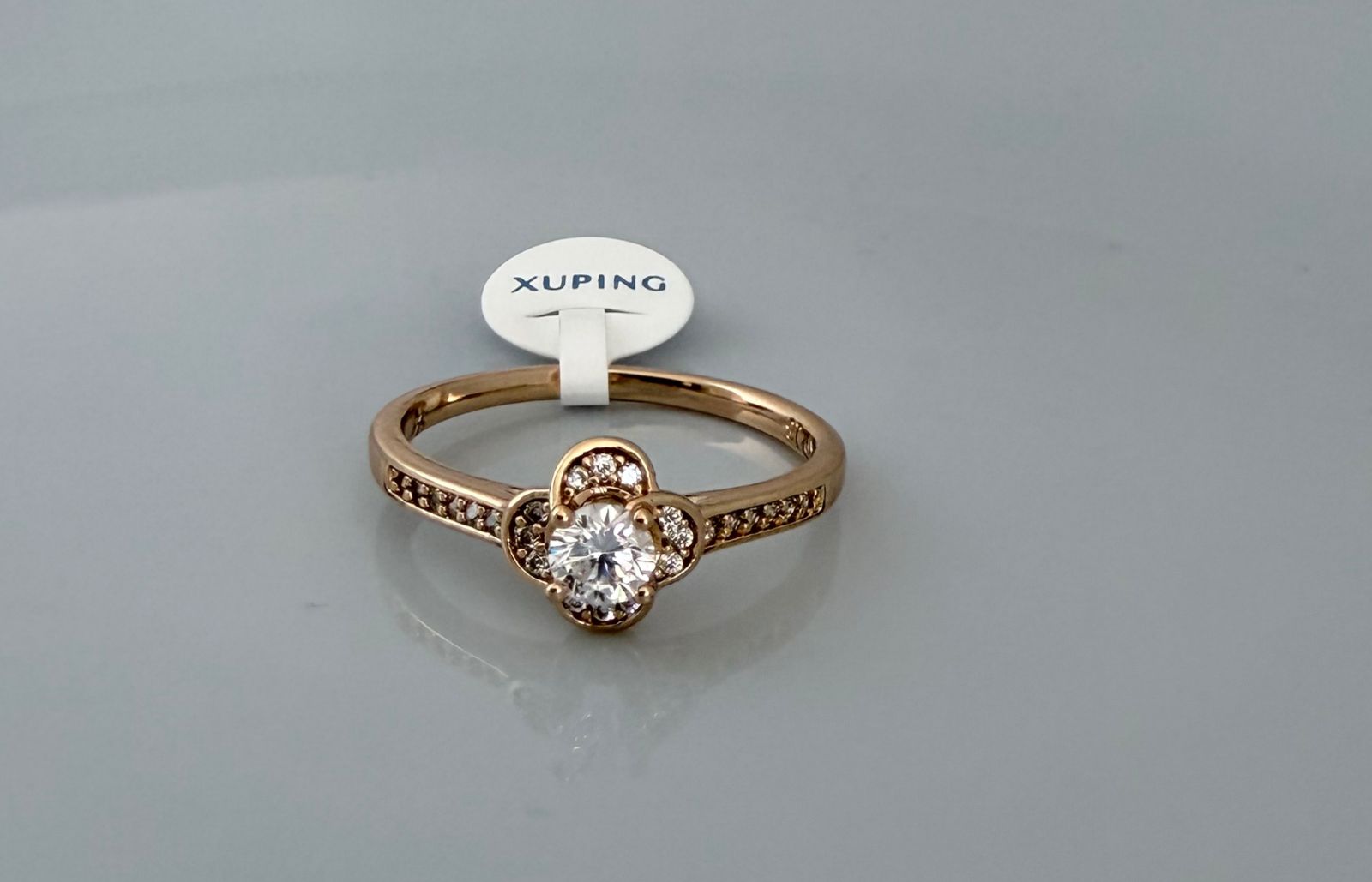 ANILLO CON CIRCON BLANCO DOBLE ENCHAPE 18K 6