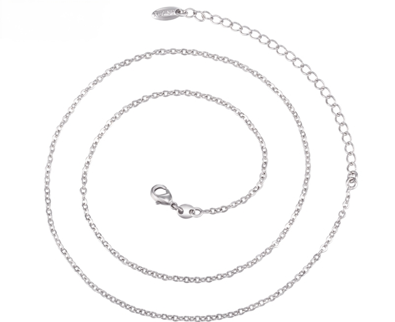 CADENA DOBLE ENCHAPE EN  PLATINO 40CM