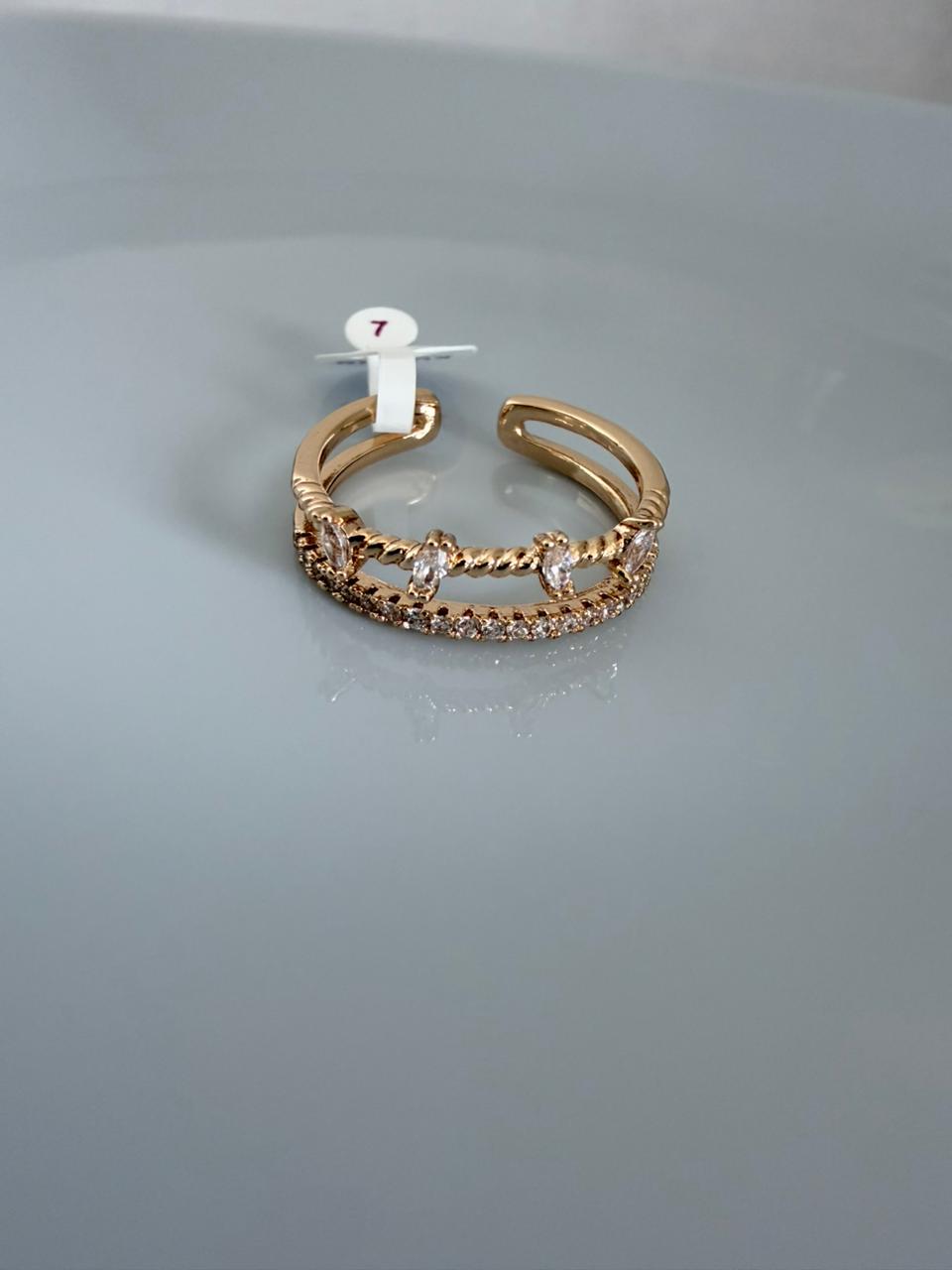 ANILLO REGULABLE DOBLE ENCHAPE 18K 7