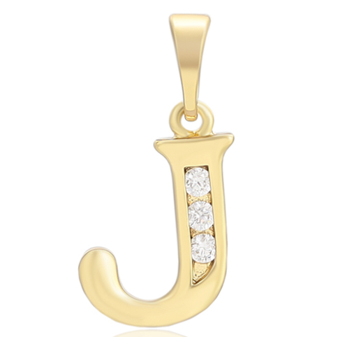 DIJE INICIAL J  DOBLE ENCHAPE 14K
