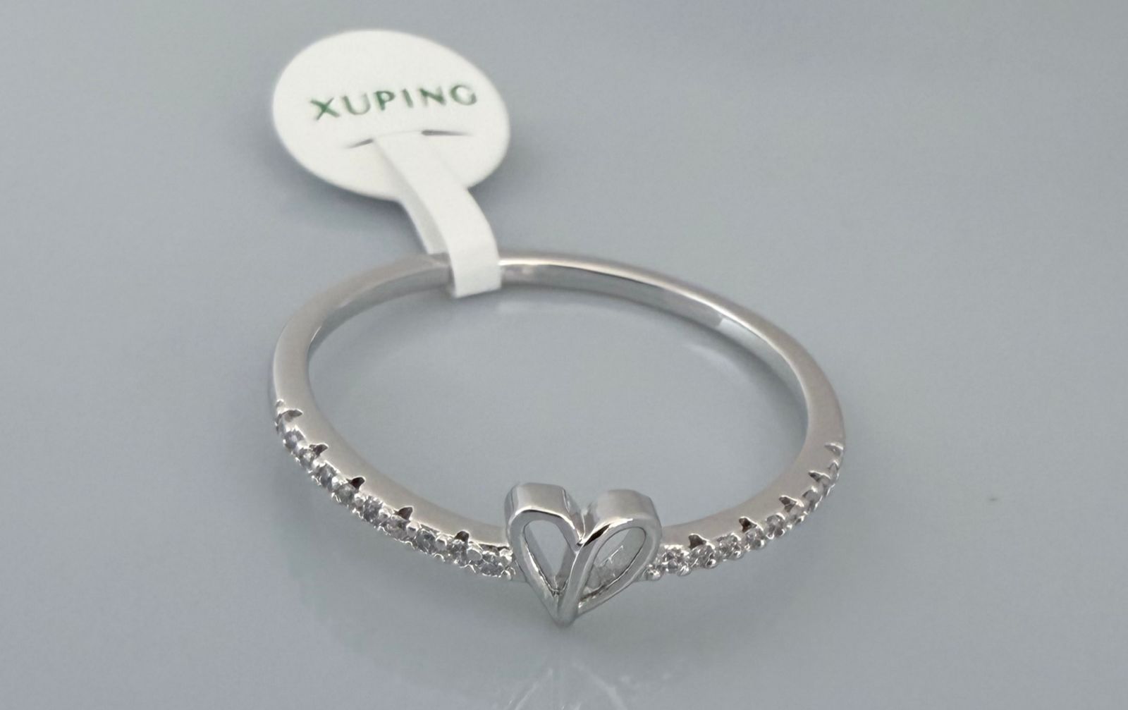 ANILLO CORAZON PLATEADO 6