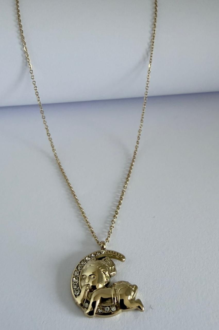 CADENA CON DIJE DE BEBÉ DOBLE ENCHAPE 14K