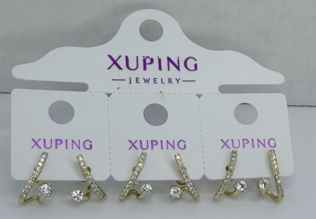 ARETE TREPADOR  CON CIRCONITA  DOBLE ENCHAPE 14K