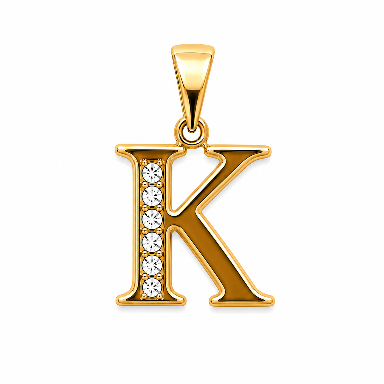 DIJE INICIAL K  DOBLE ENCHAPE 18K