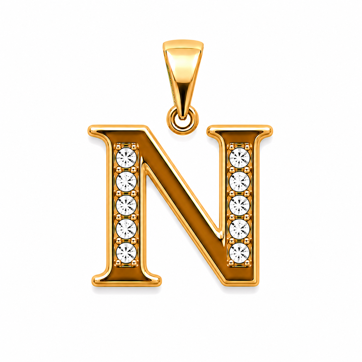 DIJE INICIAL N  DOBLE ENCHAPE 18K