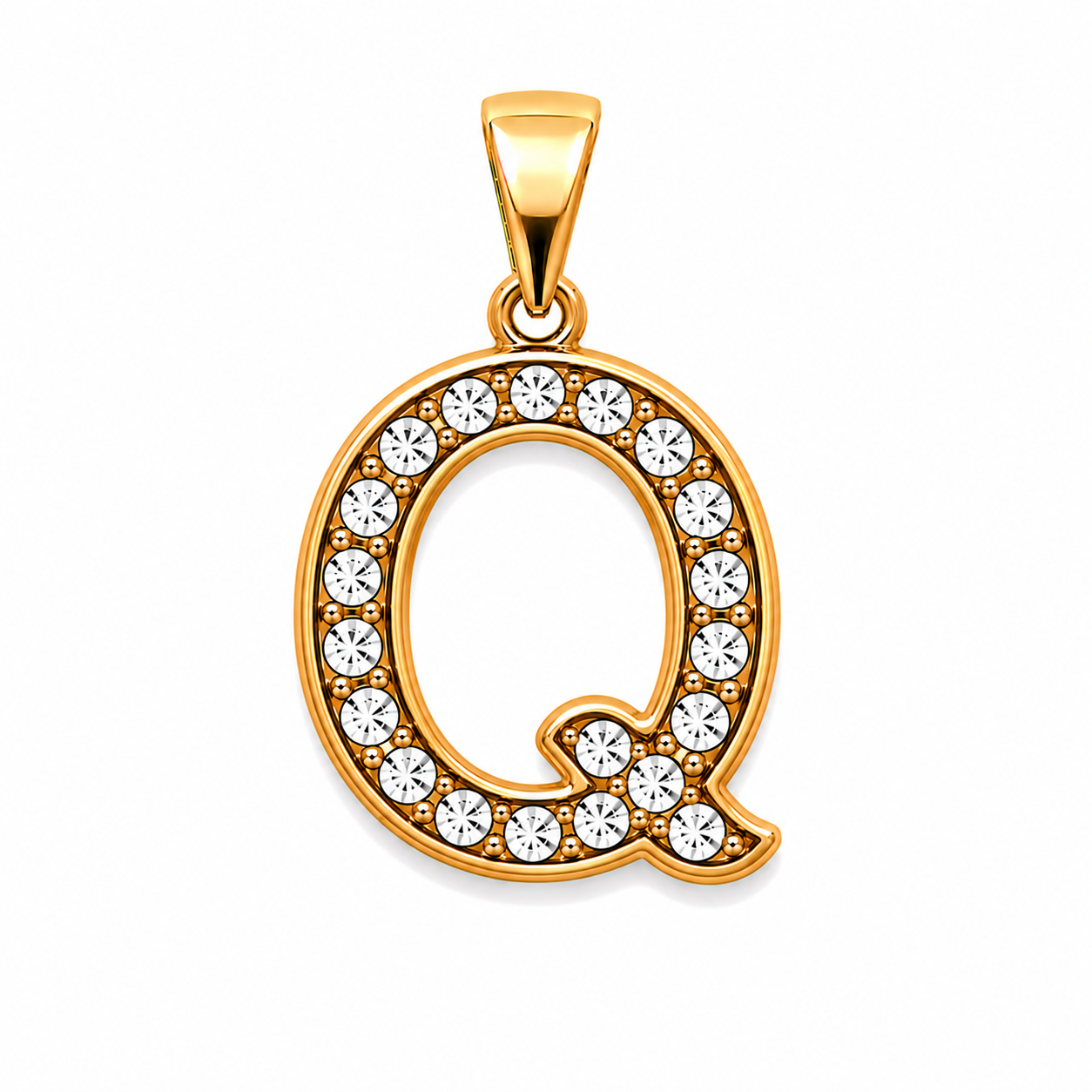 DIJE INICIAL Q DOBLE ENCHAPE 18K