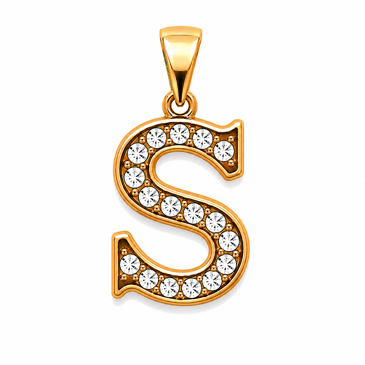 DIJE INICIAL S  DOBLE ENCHAPE 18K